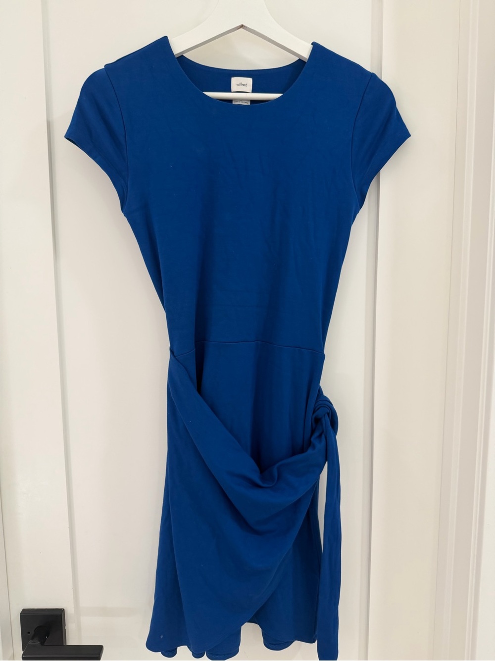 Aritzia Wilfred Royal Blue Side-Tie Midi Dress